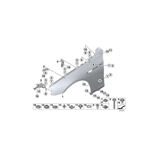 Genuine BMW 41357230579 F12 F06 F13 Side Panel Bracket, Front Left 2 (Inc. 650i, M6 & 650iX 4.0) | ML Performance US