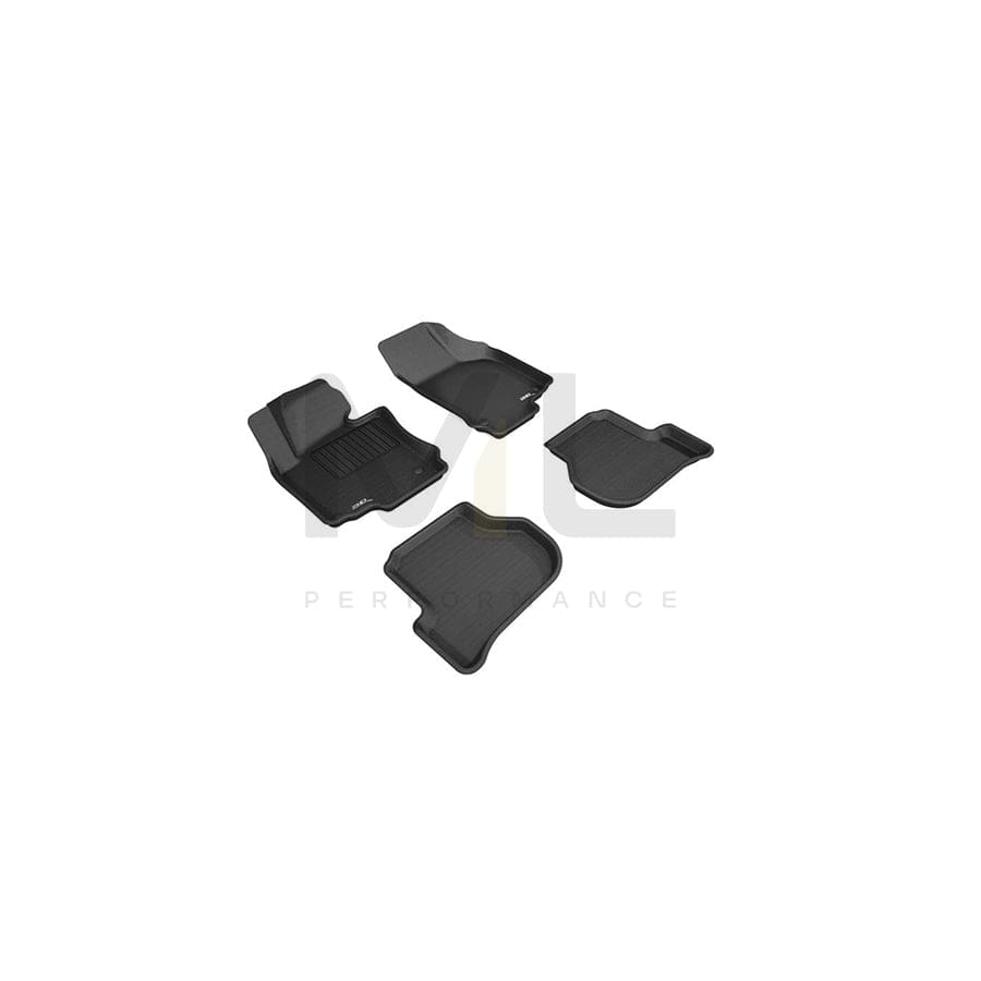 3D L1SK00001509 Floor mat set for SKODA OCTAVIA Elastomer, Front, Rear, Quantity: 4, Black