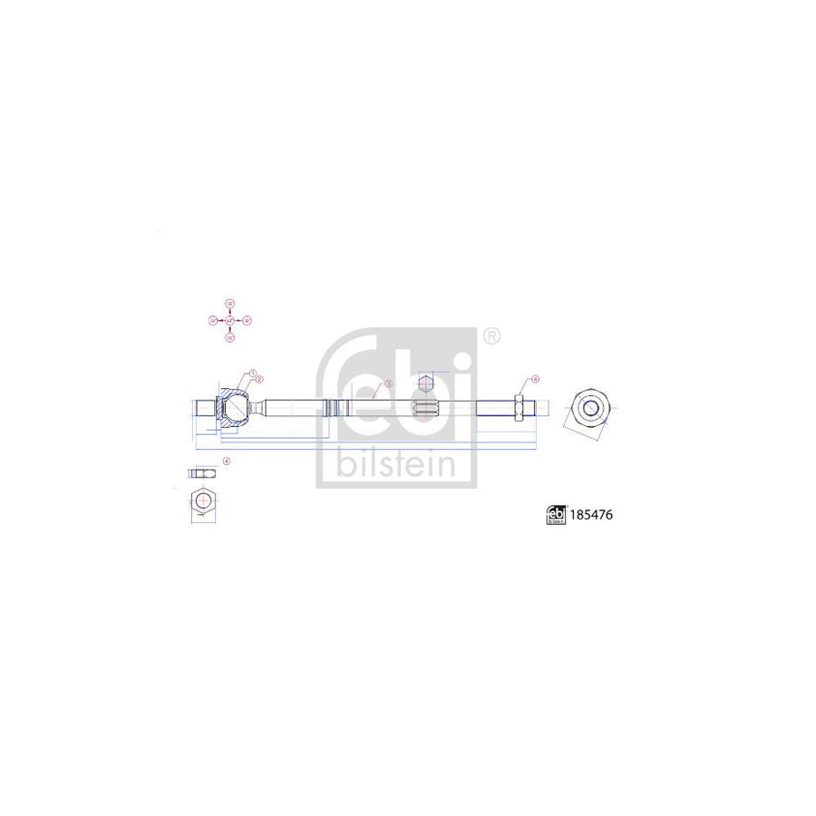 Febi Bilstein 185476 Inner Tie Rod