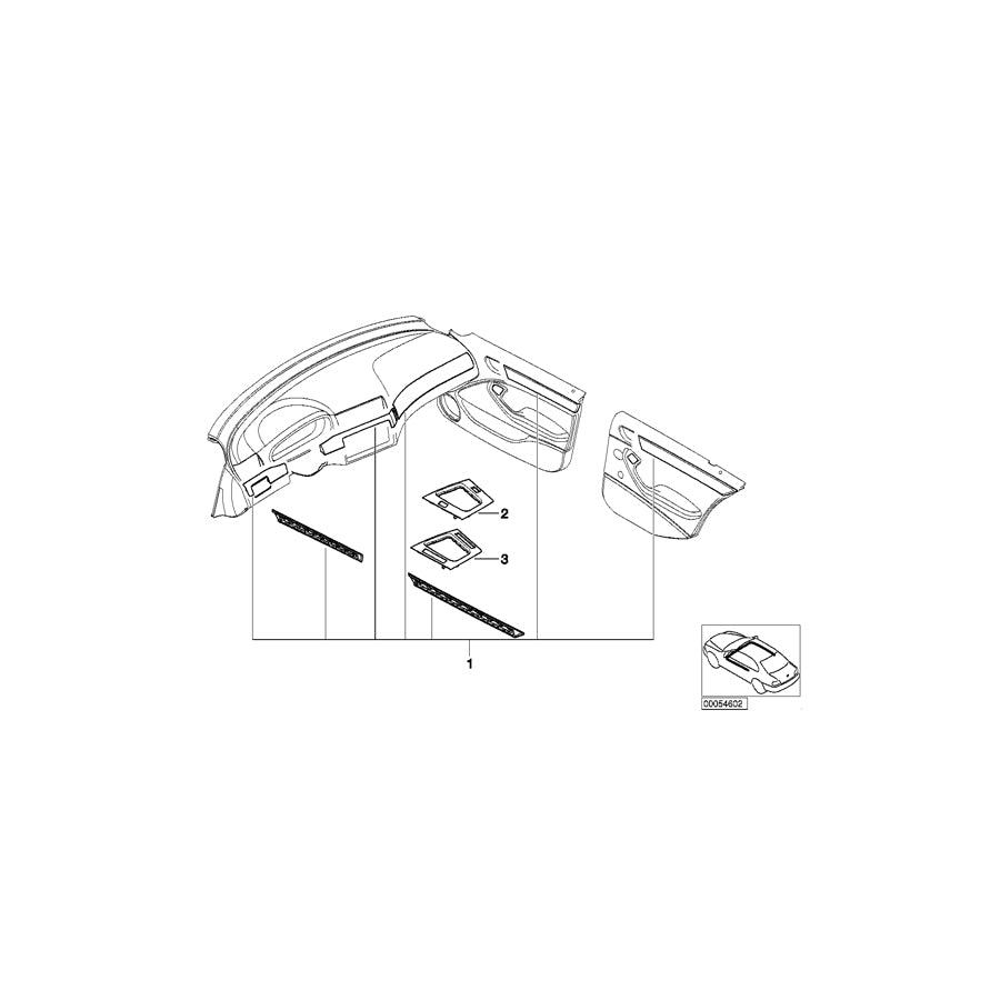 Genuine BMW 51167896086 E46 Bottom Panel, Storage Partition, Alumin. SILVER CUBE (Inc. 325ti, 325xi & 330xd) | ML Performance US Car Parts
