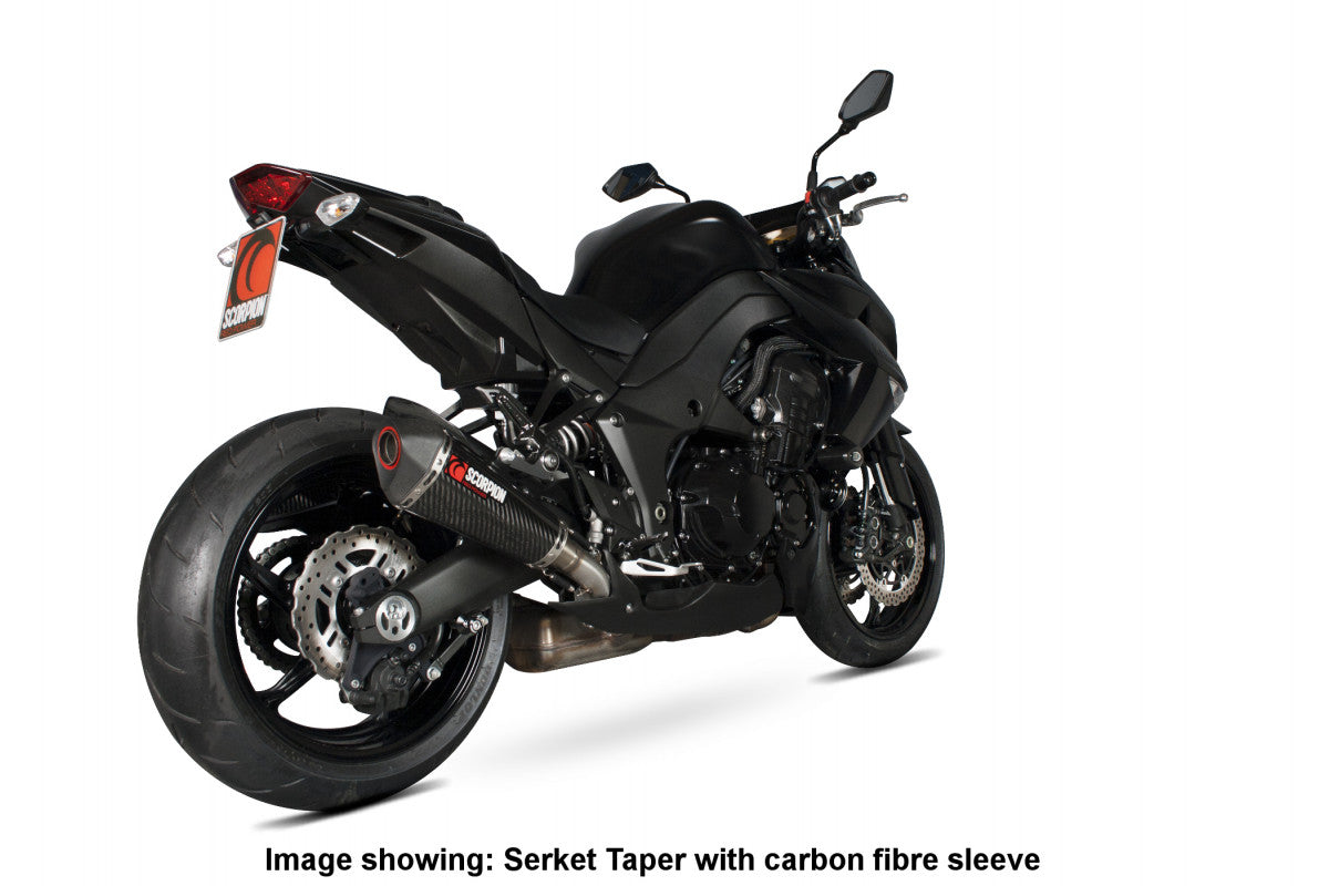 Scorpion RKA107SEO Kawasaki Z1000 Serket Taper Slip-On (Pair) - Brushed Stainless Steel Sleeve | ML Performance US US
