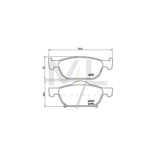 Brembo P 28 044X Brake Pad Set For Honda Accord With Acoustic Wear Warning | ML Performance Car Parts