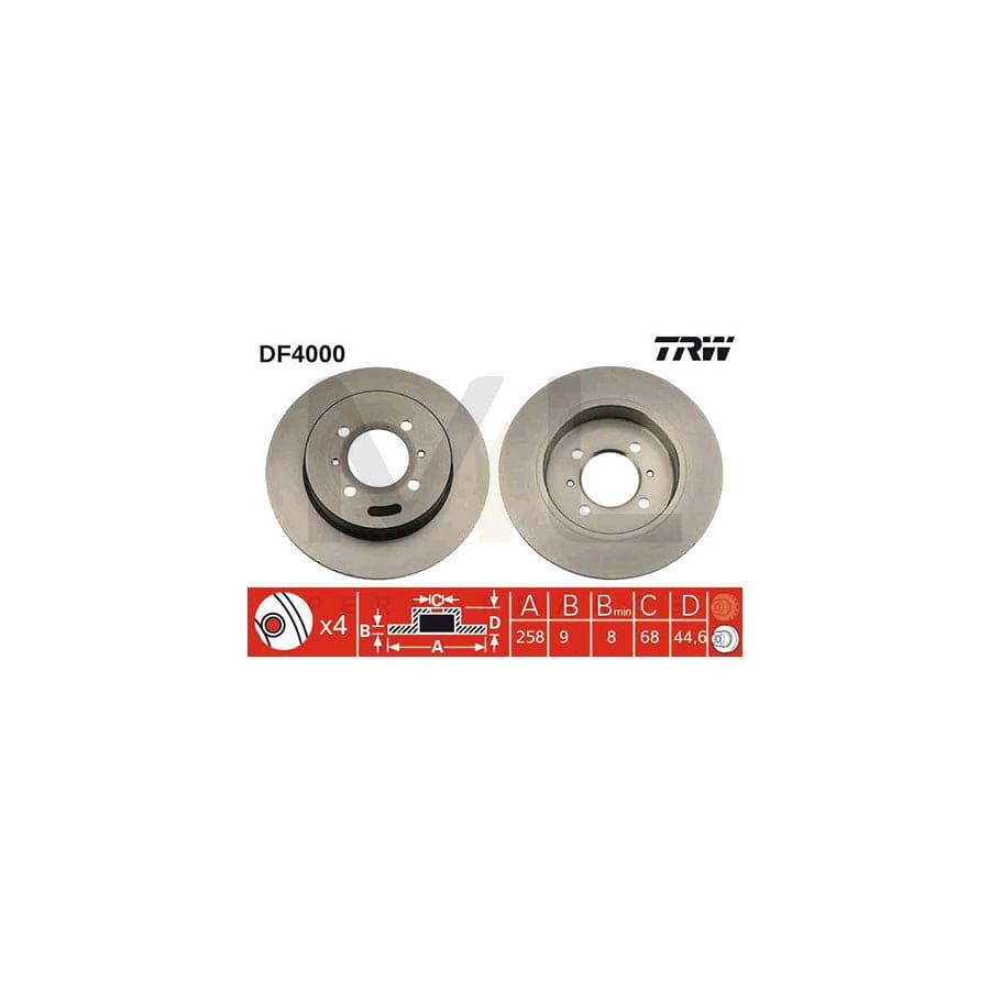 TRW DF4000 Brake Disc Solid, Painted | ML Performance Car Parts