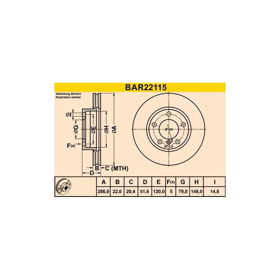 Barum Bar22115 Brake Disc