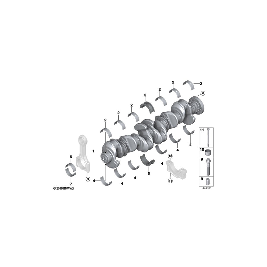 Genuine BMW 11218571851 G21 G01 G16 Crankshaft (Inc. X7 30dX, 740LdX & 730d) | ML Performance US Car Parts