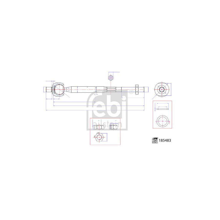 Febi Bilstein 185483 Inner Tie Rod for Mazda CX-5 II (Kf)