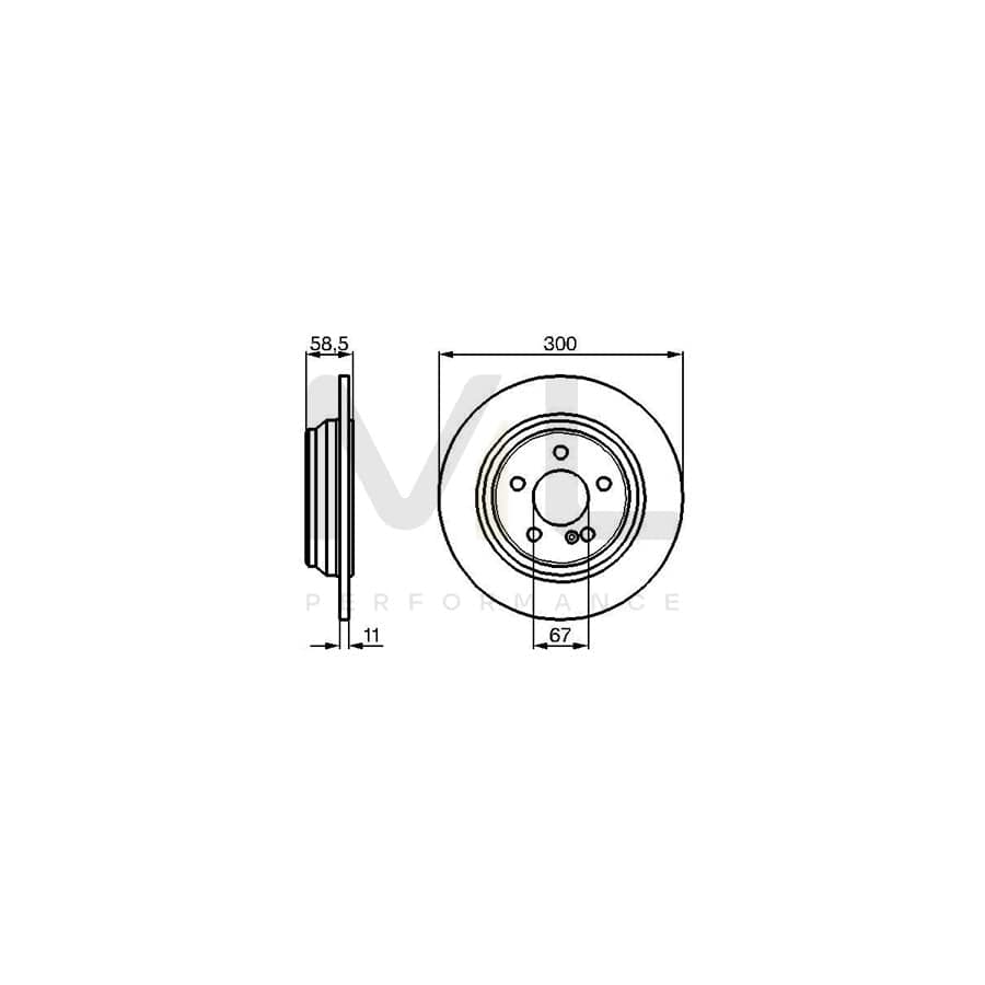 BOSCH 0 986 478 472 Brake Disc suitable for MERCEDES-BENZ S-Class Solid, Coated | ML Performance Car Parts