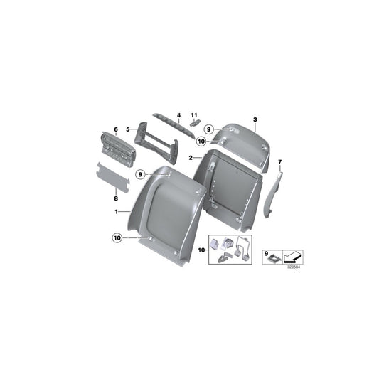 Genuine BMW 52107844594 F10 Rear Section, Comfort Seat, Upper X3A9 SILV.STONE (Inc.  & M5) | ML Performance US Car Parts