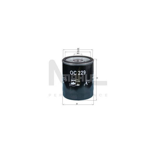 MAHLE ORIGINAL OC 229 Oil Filter for PORSCHE 911 Spin-on Filter, with one anti-return valve | ML Performance Car Parts