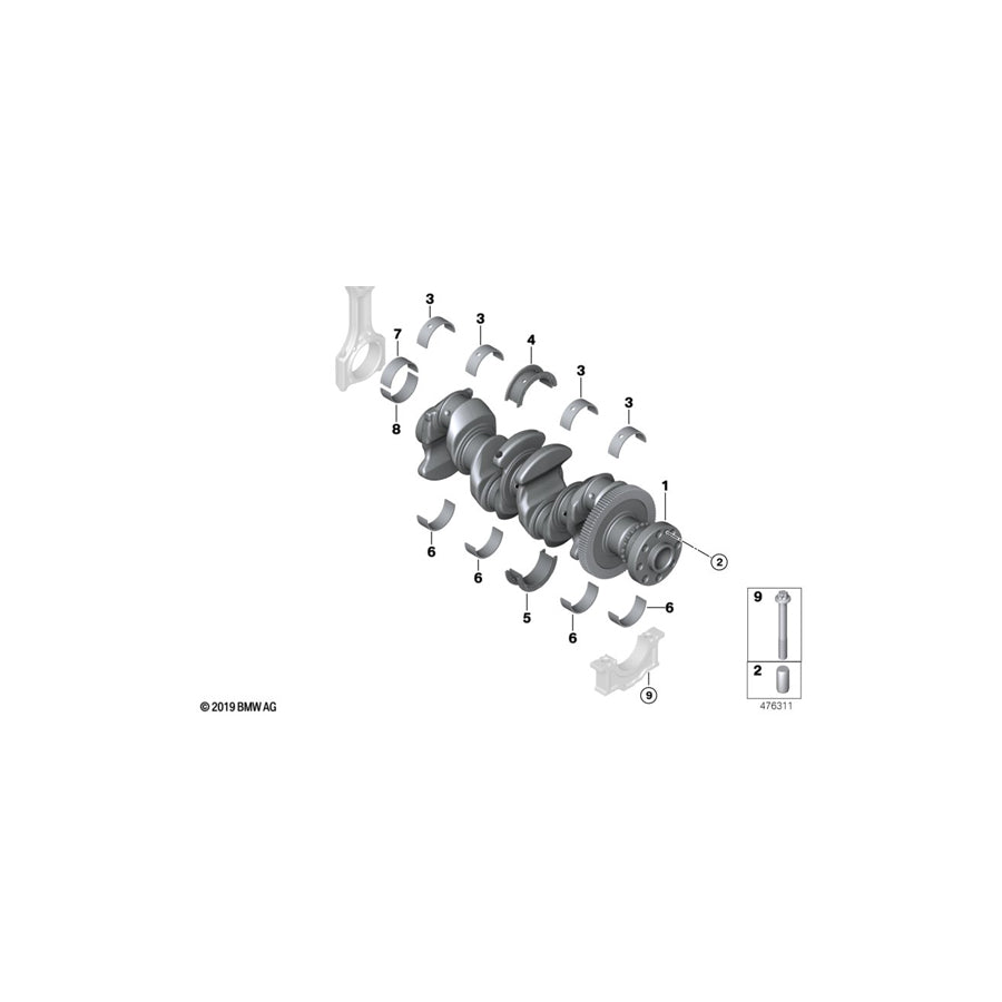 Genuine BMW 11218578677 G01 F48 F55 Crankshaft (Inc. X5 25dX, 320dX & 520dX) | ML Performance US Car Parts