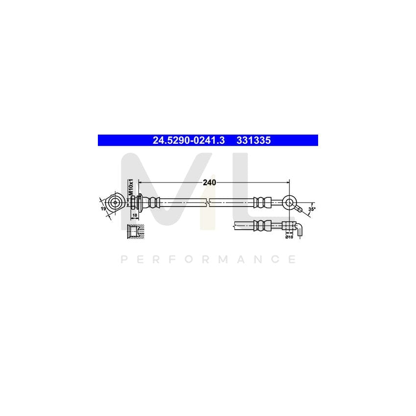 ATE 24.5290-0241.3 Brake Hose 240mm, M10x1