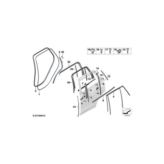 Genuine BMW 51427445504 G05 Cover, Window Frame, Door Rear Right (Inc. X5) | ML Performance US Car Parts