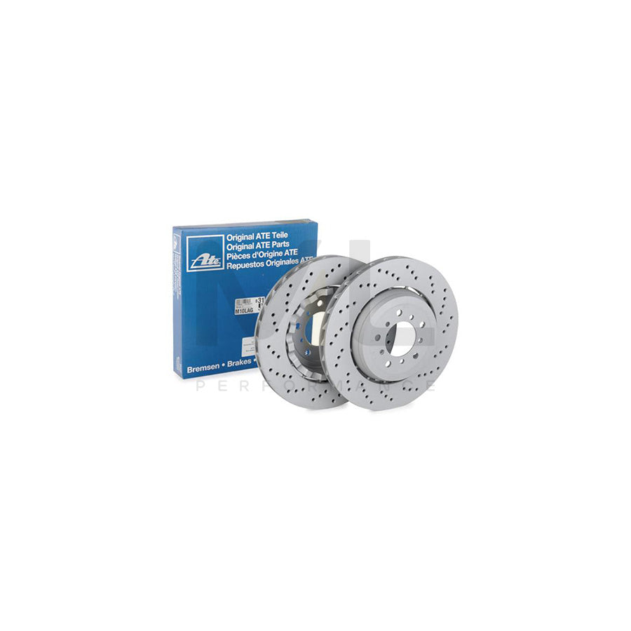 ATE 24.0128-0209.2 Brake Disc Perforated / Vented, Two-piece brake disc, Coated, High-carbon, with bolts/screws
