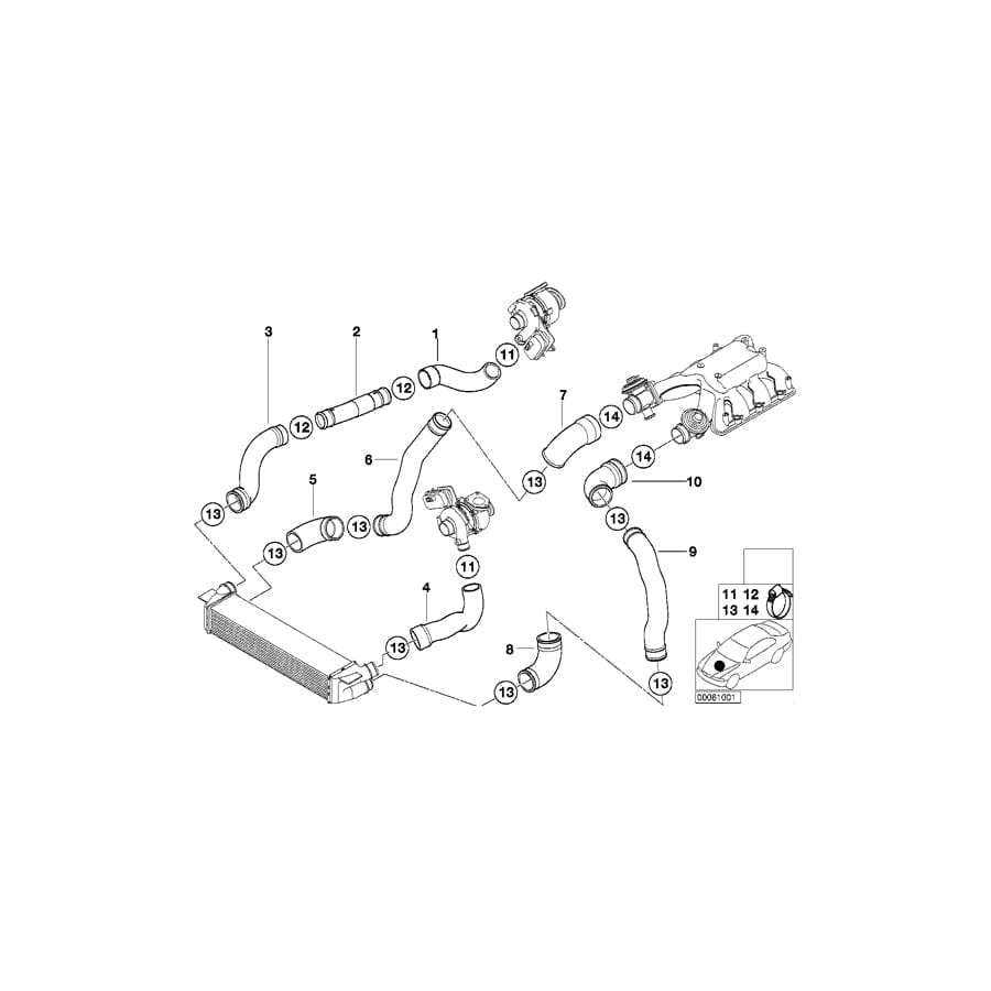 Genuine BMW 11612249269 E38 Pressure Pipe ZYL. 1-4 (Inc. 740d) | ML Performance UK Car Parts