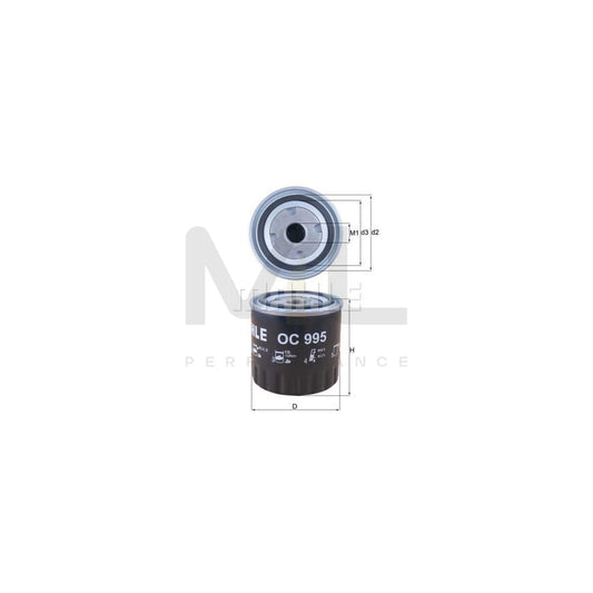 MAHLE ORIGINAL OC 995 Oil Filter Spin-on Filter, with one anti-return valve | ML Performance Car Parts