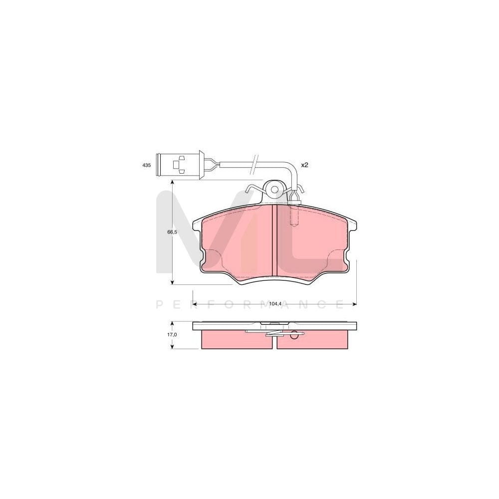 TRW Gdb1054 Brake Pad Set For Alfa Romeo 164 (164) Incl. Wear Warning Contact, With Brake Caliper Screws, With Accessories | ML Performance Car Parts