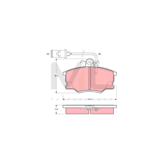 TRW Gdb1054 Brake Pad Set For Alfa Romeo 164 (164) Incl. Wear Warning Contact, With Brake Caliper Screws, With Accessories | ML Performance Car Parts
