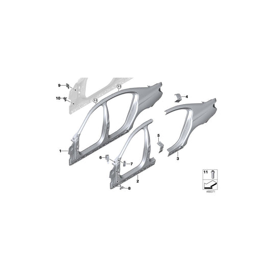 Genuine BMW 41217425175 G11 G12 Reinforcement Plate, Rocker Panel, Left (Inc. 750LdX, M760LiX & 740LeX) | ML Performance US