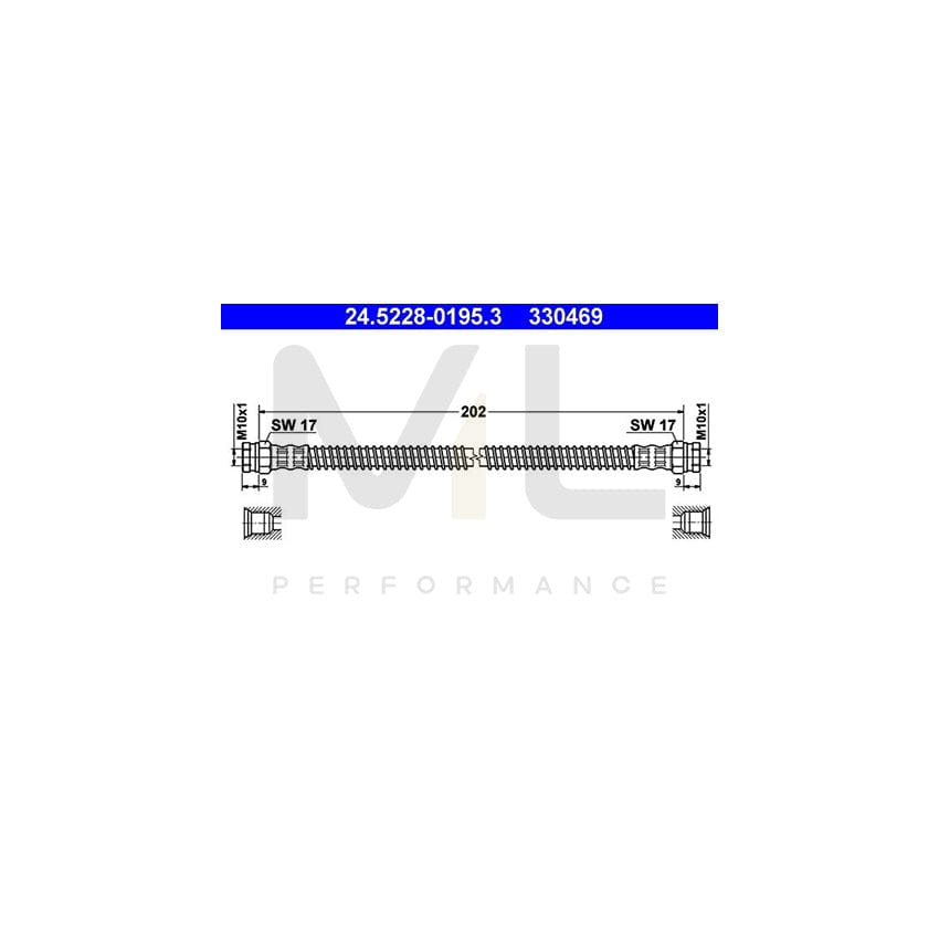 ATE 24.5228-0195.3 Brake Hose 202mm