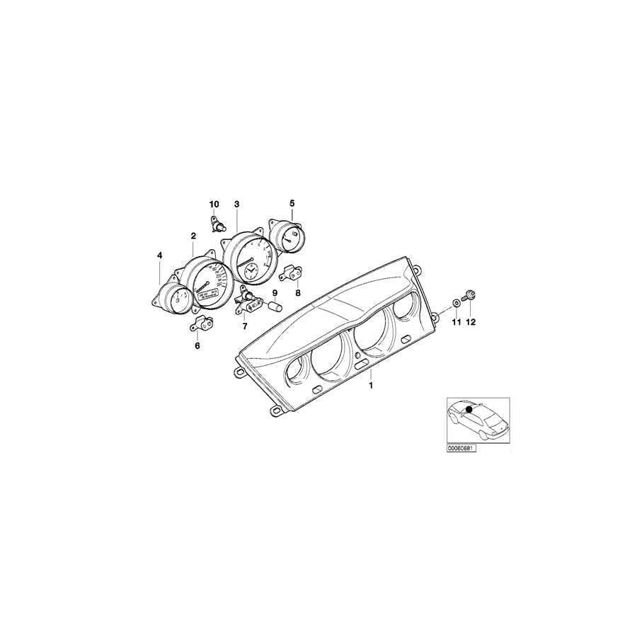Genuine BMW 62148383655 E52 Tell-Tale, Center (Inc. ALPINA V8 & Z8) | ML Performance US Car Parts