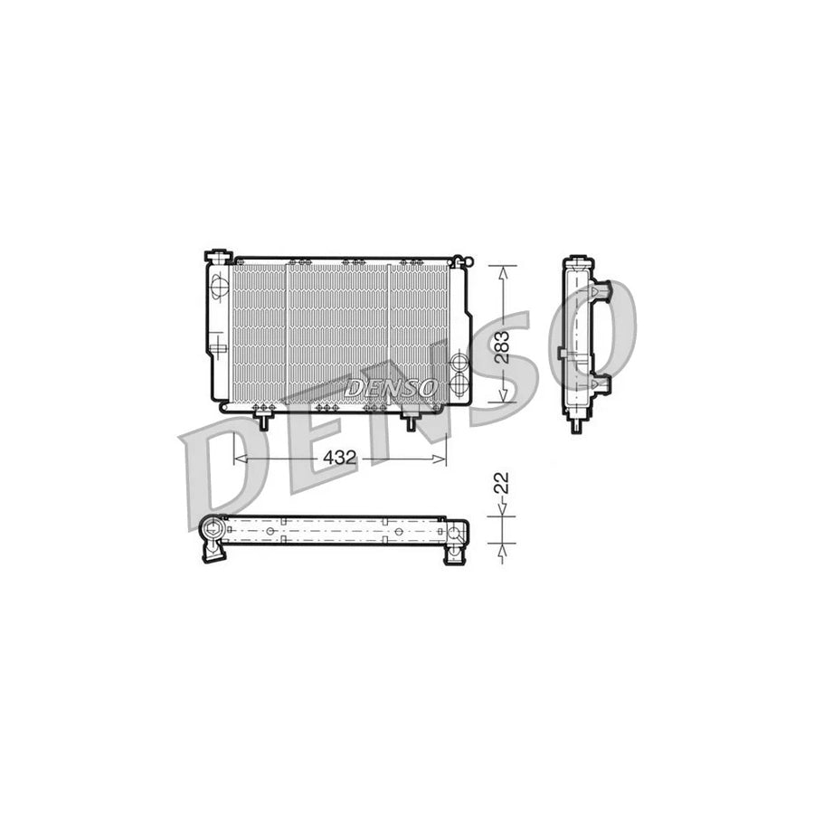 DENSO DRM23061 Engine Radiator for Renault 4