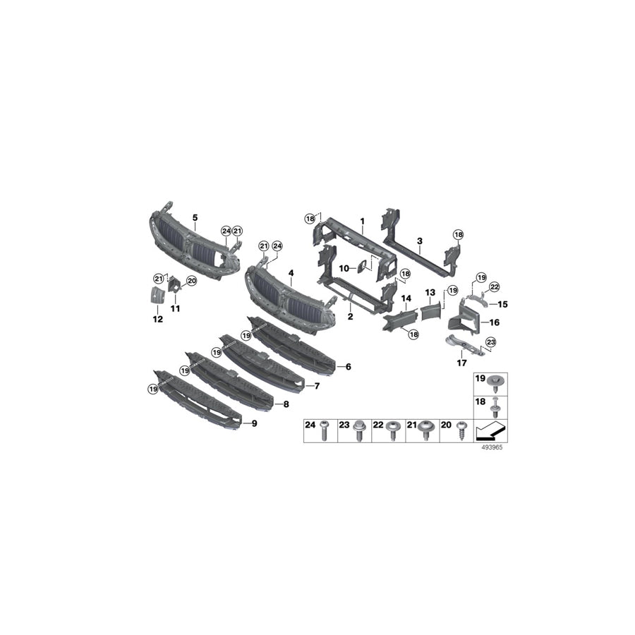 Genuine BMW 51749465523 G15 G14 G16 Air Flaps, Lower (Inc. 840i, 840iX & 840dX) | ML Performance US Car Parts