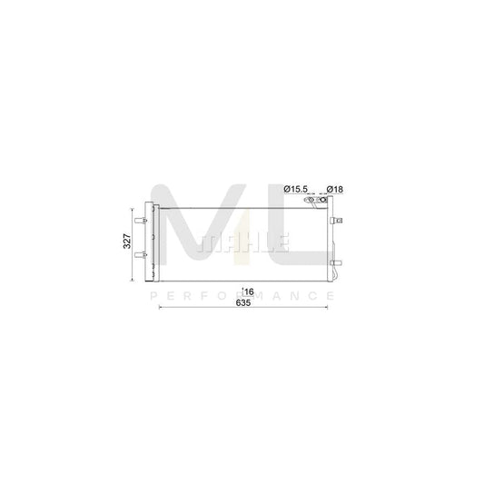 MAHLE ORIGINAL AC 42 000S Air conditioning condenser for AUDI Q3 (8UB, 8UG) with dryer | ML Performance Car Parts