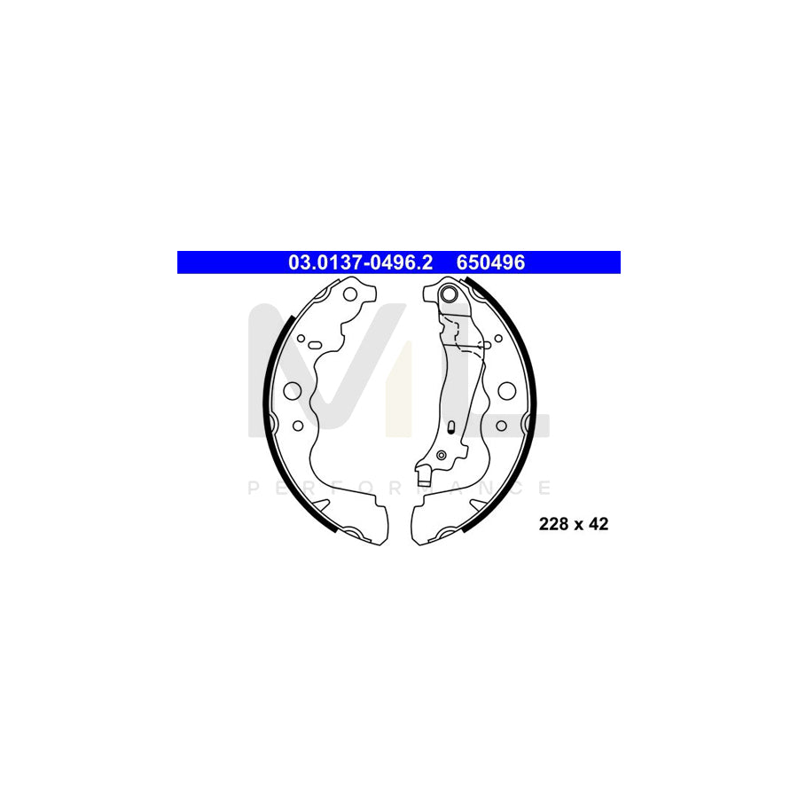 ATE 03.0137-0496.2 Brake Shoe Set with lever