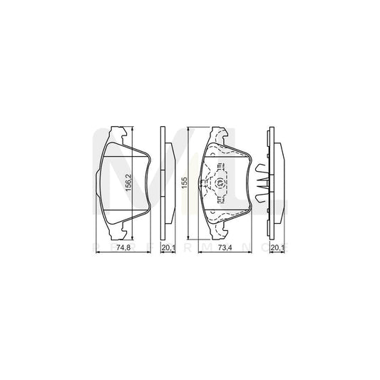 Bosch 0986494202 Brake Pad Set With Anti-Squeak Plate, With Mounting Manual BP1113 | ML Performance Car Parts