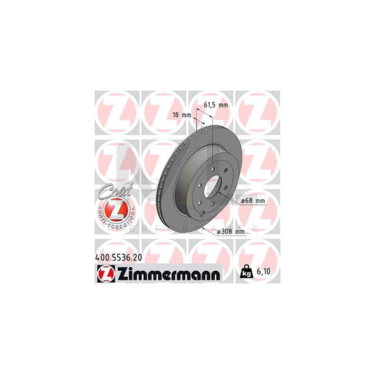 ZIMMERMANN 400.5536.20 Brake Disc suitable for MERCEDES-BENZ X-Class (470) Internally Vented, Coated, High-carbon  - 1 piece