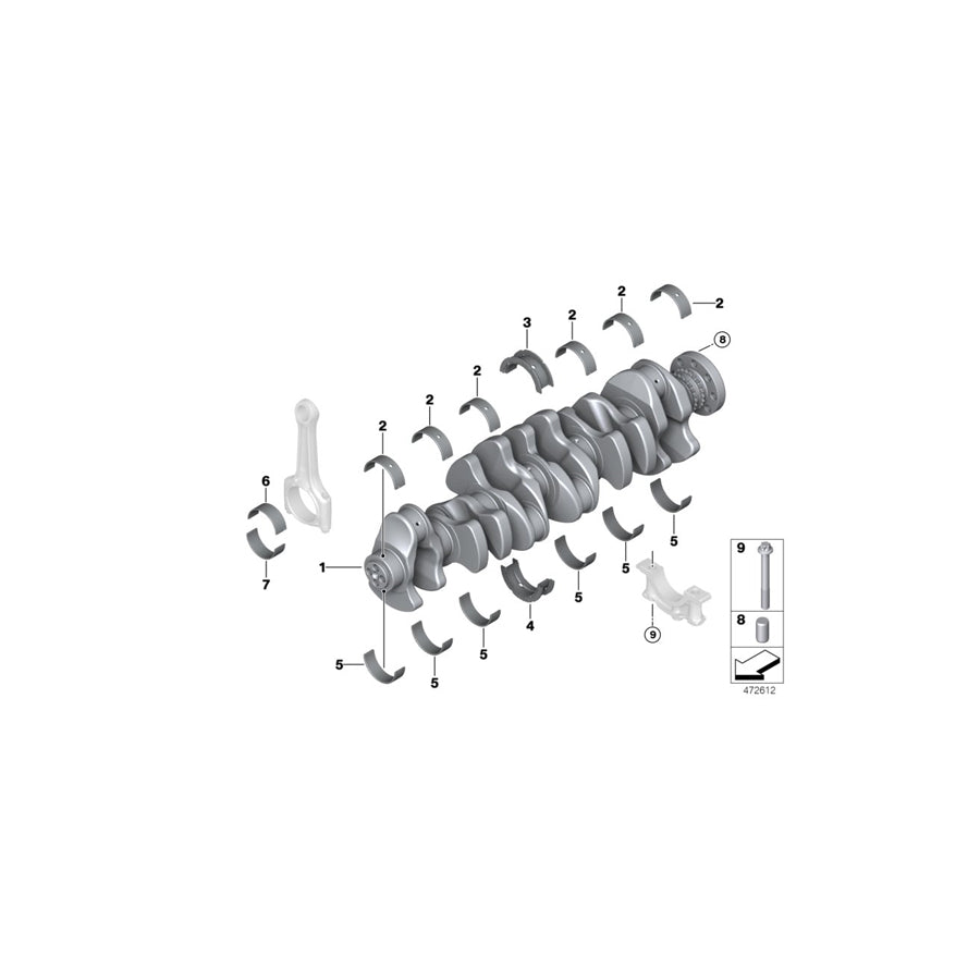Genuine BMW 11218678953 G21 G31 G32 Crankshaft (Inc. X5 40i, 840i & 840iX) | ML Performance US Car Parts