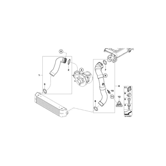 Genuine BMW 11613450222 E83 E83 Charge Air Line (Inc. X3 2.0d) | ML Performance UK Car Parts