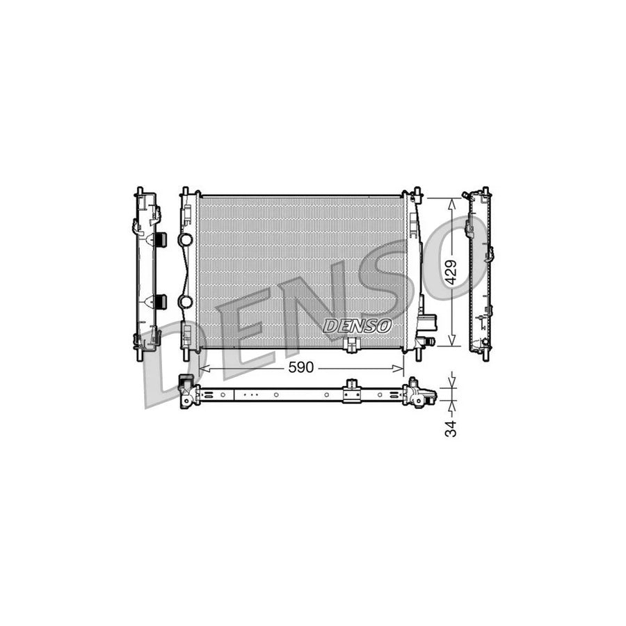 DENSO DRM46018 Engine Radiator for Nissan Qashqai / Qashqai 2 I (J10, Nj10)