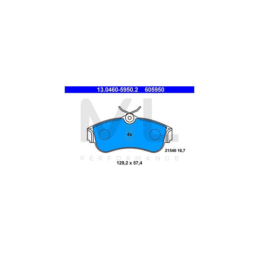 ATE 13.0460-5950.2 Brake pad set excl. wear warning contact