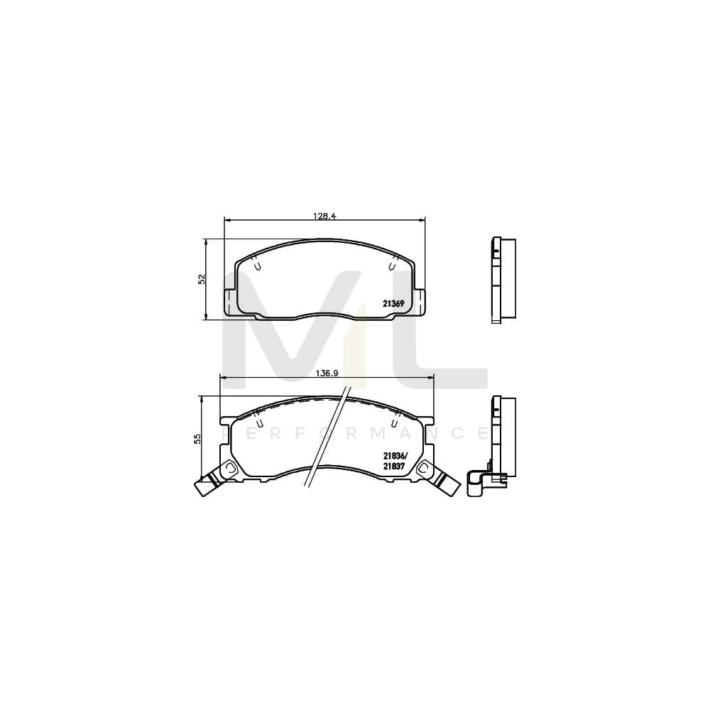 Hella 8DB 355 006-451 Brake Pad Set With Acoustic Wear Warning