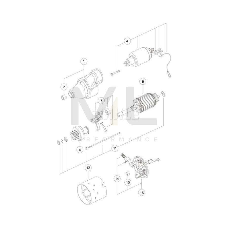 MAHLE ORIGINAL MS 153 Starter motor 12V 1,0kW, Teeth Quant.: 9 | ML Performance Car Parts