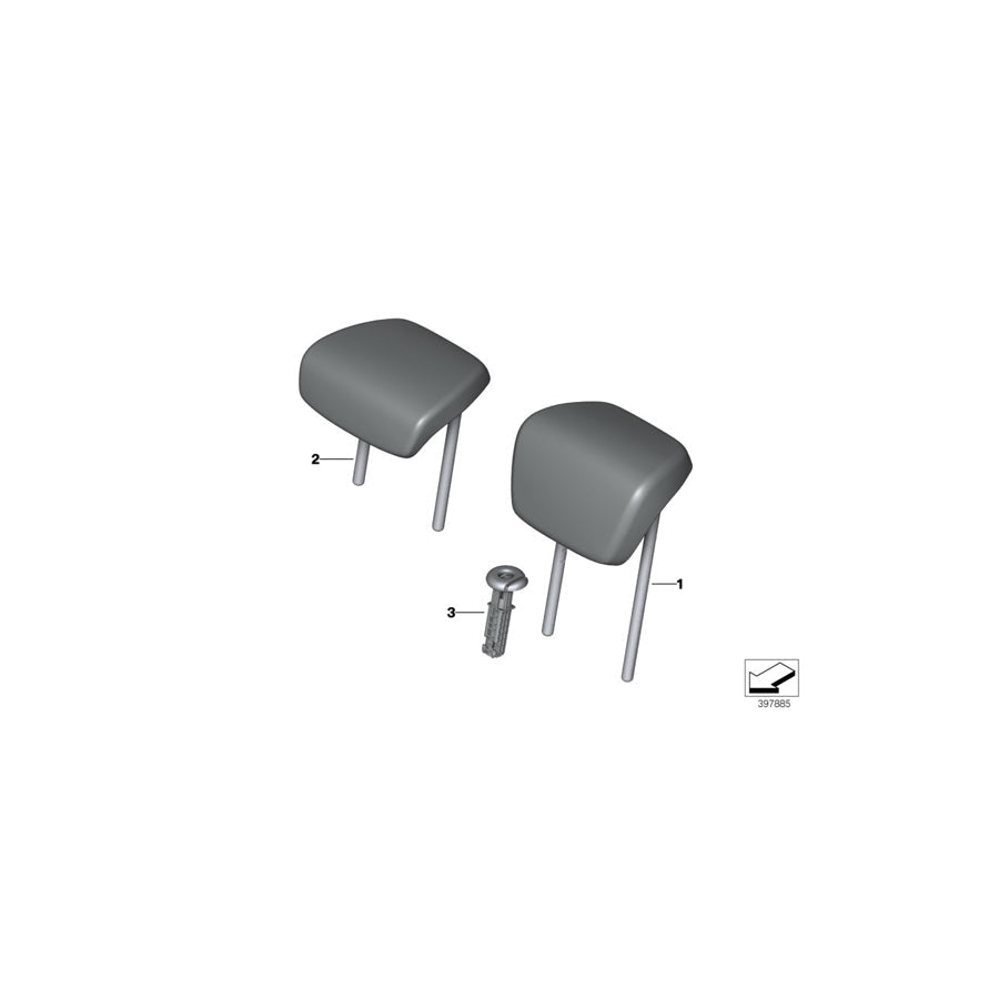 Genuine BMW 52207384806 F45 F46 Head Rest Cloth ANTHRAZIT (Inc. X1 20iX, 220d & 216i) | ML Performance US Car Parts