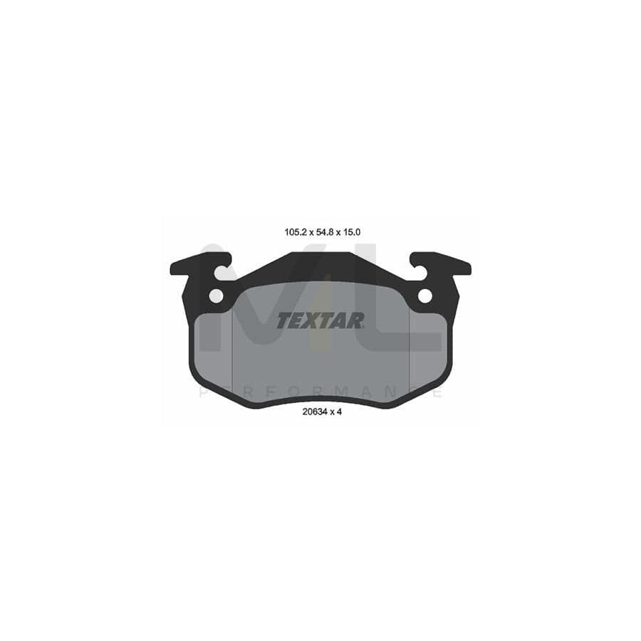 TEXTAR 2063402 Brake pad set for RENAULT TWINGO not prepared for wear indicator | ML Performance Car Parts