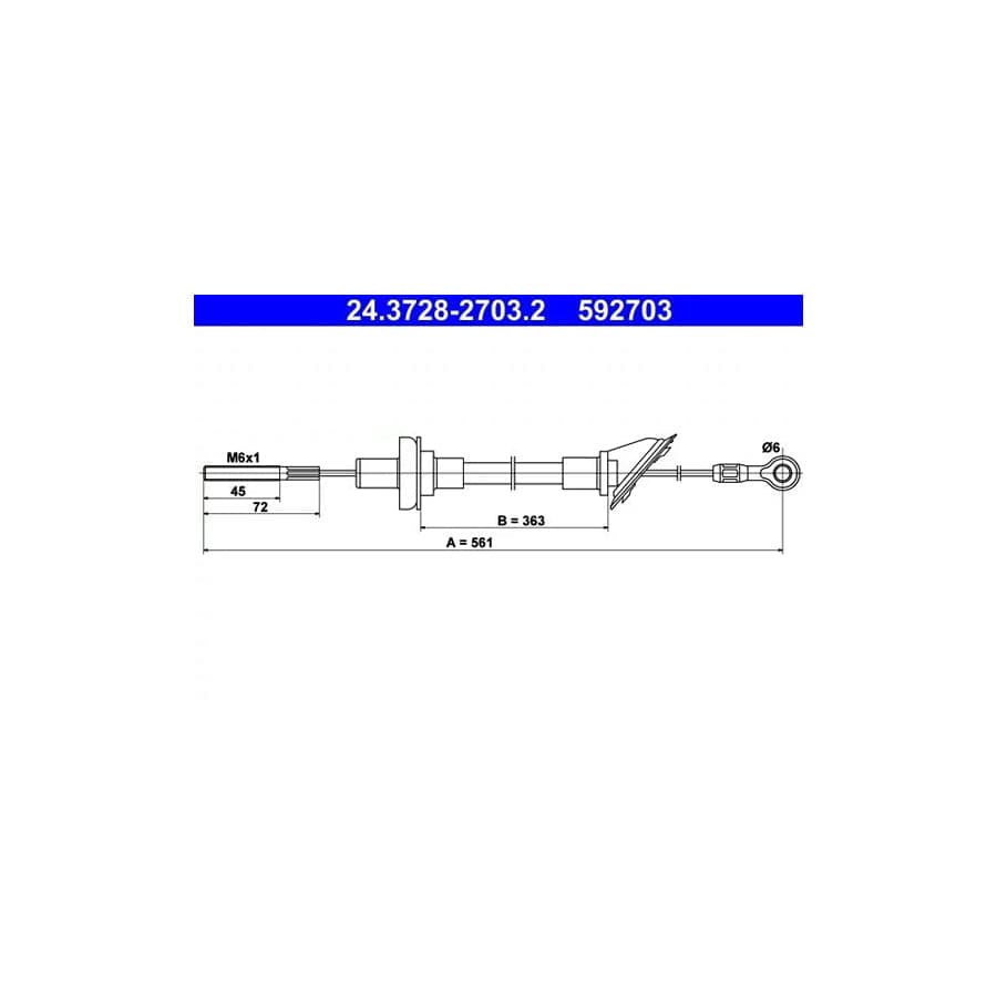 ATE 24.3728-2703.2 Clutch Cable for Seat Marbella