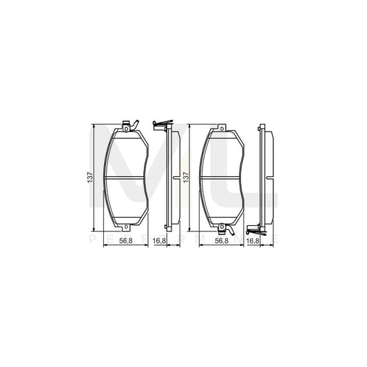 Bosch 0986495125 Brake Pad Set With Acoustic Wear Warning, With Mounting Manual BP1523 | ML Performance Car Parts