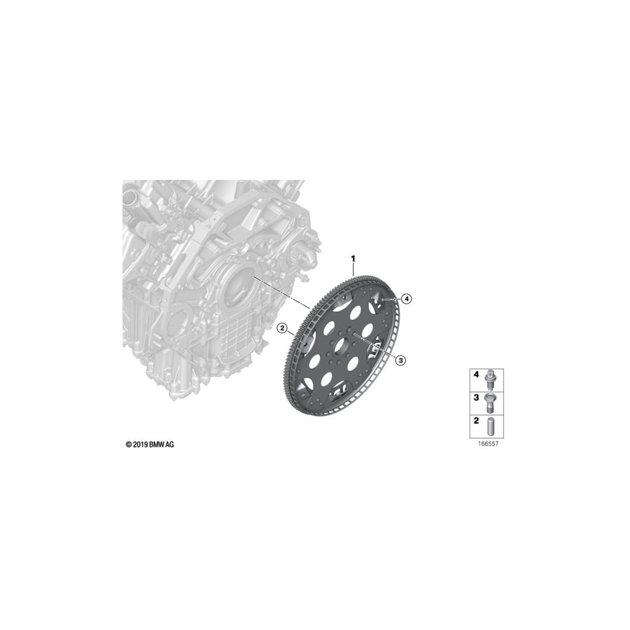 Genuine BMW 11227567151 F03 F06 F13 Flywheel Automatic (Inc. ALPINA B7LX, 550iX & X5 50iX 4.4) | ML Performance US Car Parts