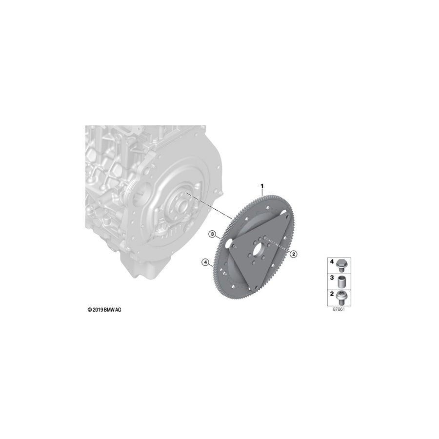 Genuine BMW 11227548102 E89 E61 F02 Flywheel Automatic (Inc. 325xi, 525i & X5 3.0si) | ML Performance US Car Parts