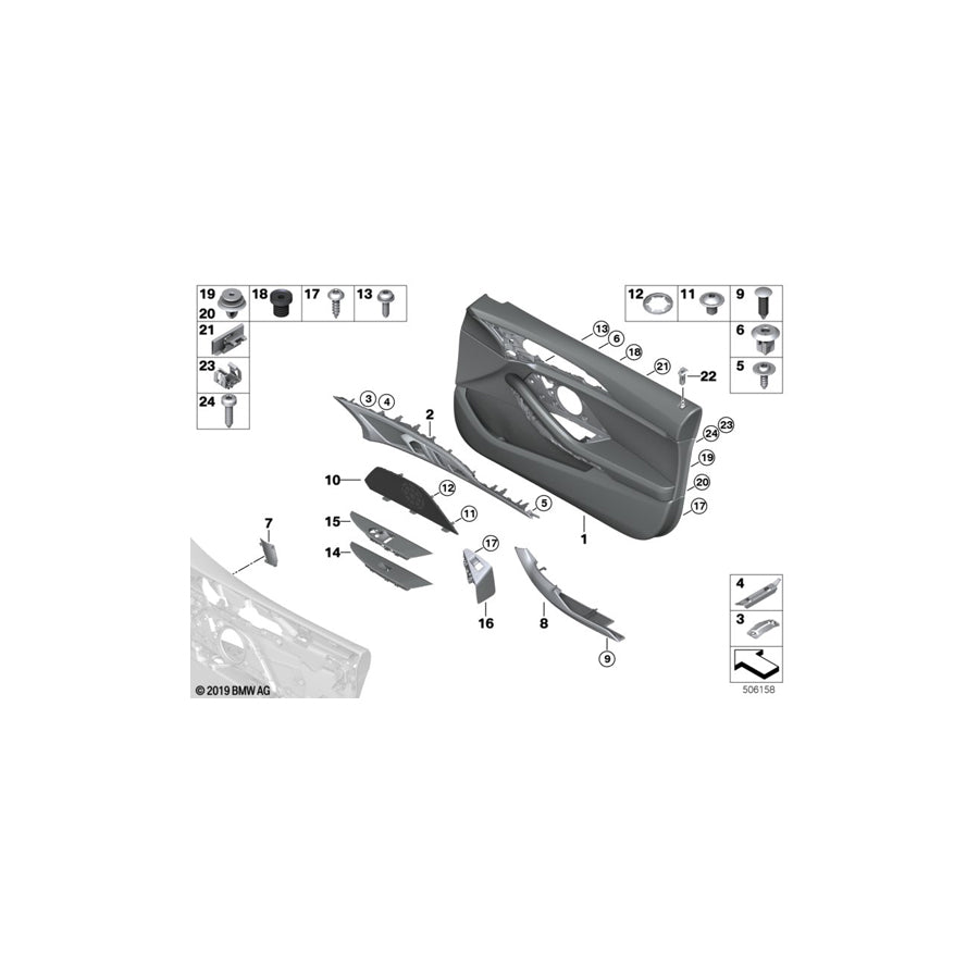 Genuine BMW 51419892573 G16 Door Trim Panel Left FIONAROT (Inc. M850iX, 840i & 840iX) | ML Performance US Car Parts