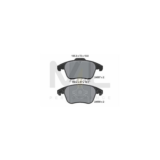 TEXTAR 2455701 Brake pad set not prepared for wear indicator | ML Performance Car Parts