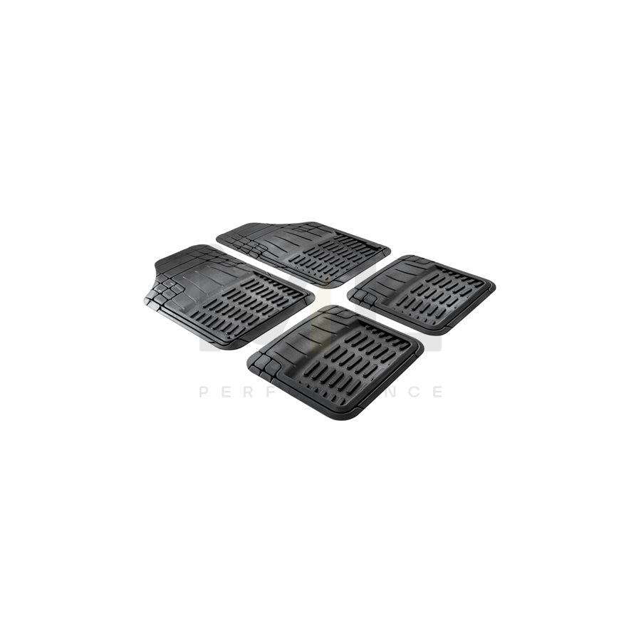 WALSER Universal fit 28058 Floor mat set Elastomer, Front and Rear, Quantity: 4, Black