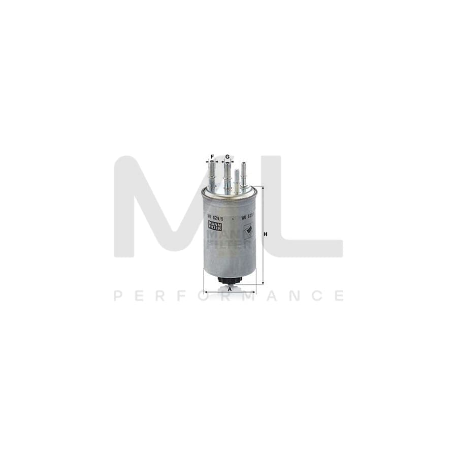 MANN-FILTER WK 829/5 Fuel filter In-Line Filter