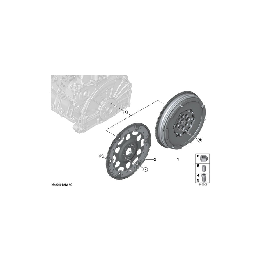 Genuine BMW 11228577213 F26 G31 F34 Flywheel Automatic (Inc. 725Ld, 220dX & X4 20dX) | ML Performance US Car Parts