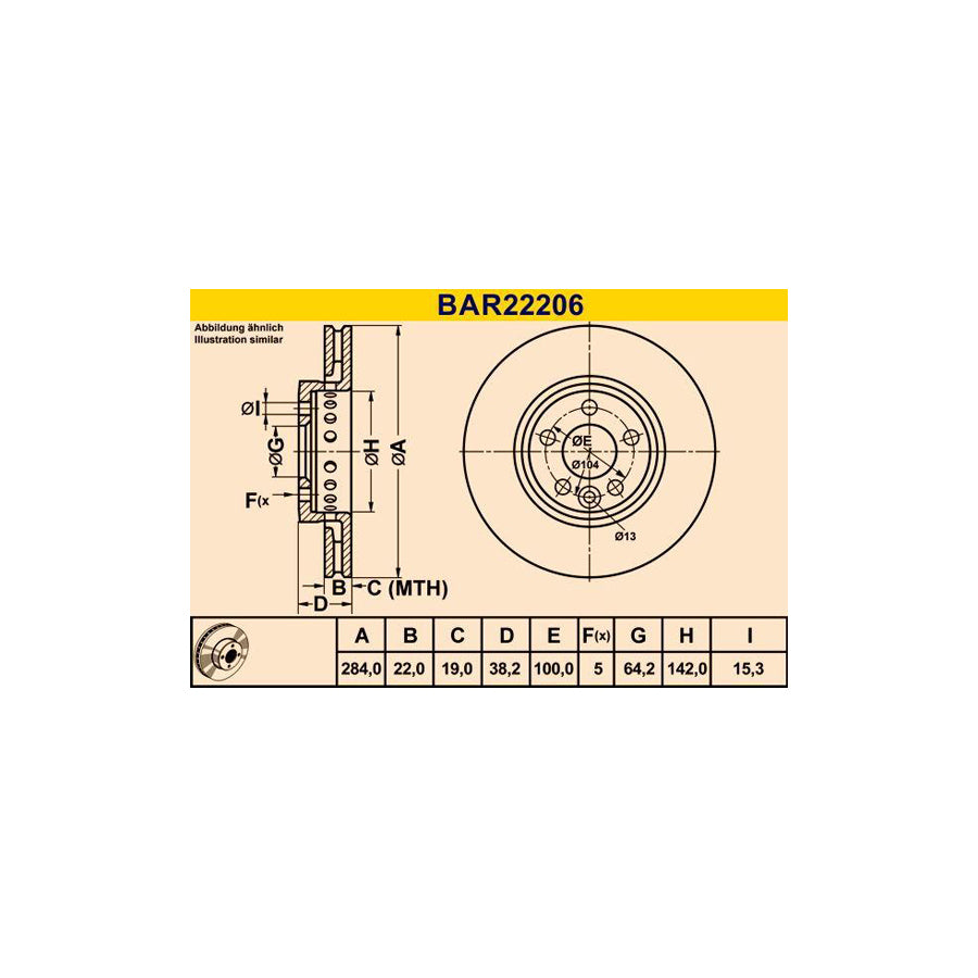 Barum Bar22206 Brake Disc