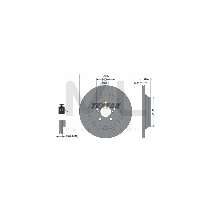 TEXTAR 92309303 Brake Disc Internally Vented, Coated, without wheel hub, without wheel studs | ML Performance Car Parts