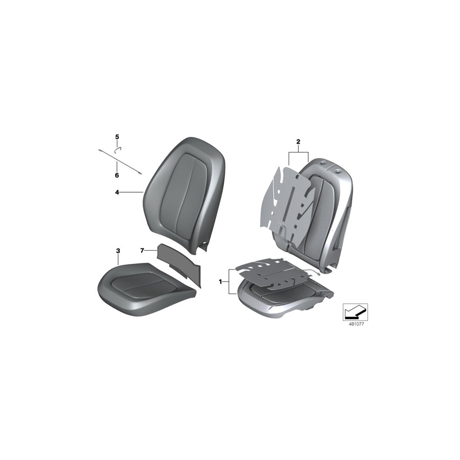 Genuine BMW 52107496015 F48 F45 F46 Cover, Basic Backrest,Imit. Leather,Left OYSTER (Inc. X1 16d, X1 18d & X1 18dX) | ML Performance US